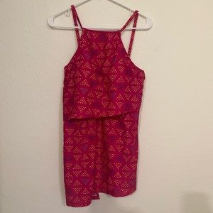 Latched Mama Raspberry Geometric triangle Swim Top